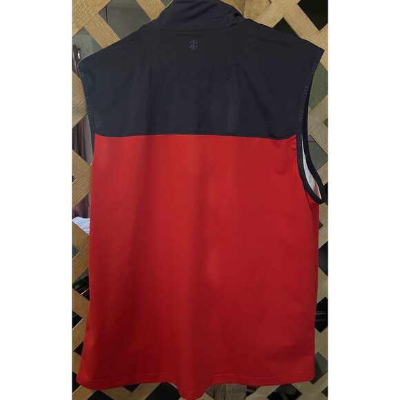 IZOD Golf Red & Navy Blue Embroidered Logo Full Zip Hydrashield Vest Men's M - Picture 4 of 8